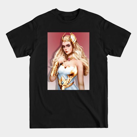 Discover She-Ra with Broskull Necklace Character Art with BG V.2 - She Ra Princess Of Power - T-Shirt