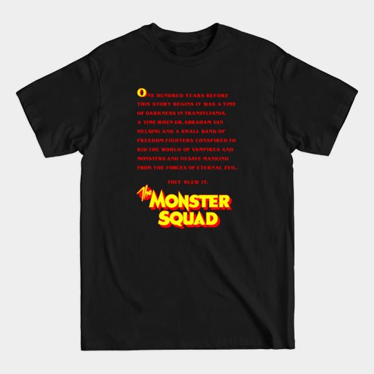 Discover The Monster Squad, Opening Text, movie, film, 1987 - The Monster Squad - T-Shirt