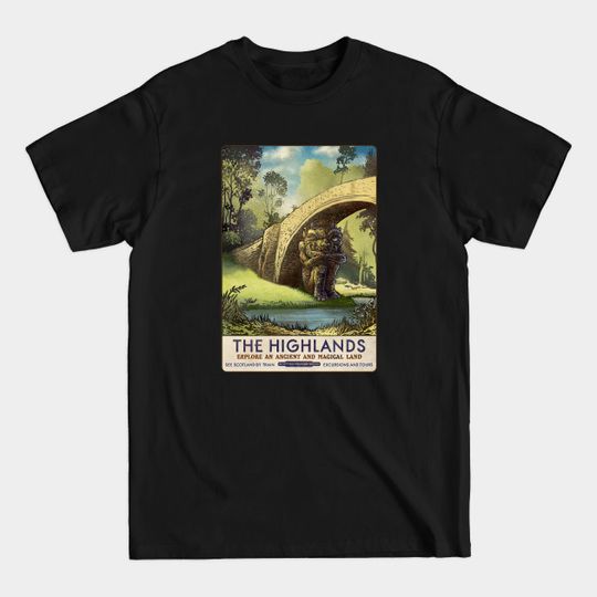 Discover Highlands Troll Travel Poster - Troll - T-Shirt