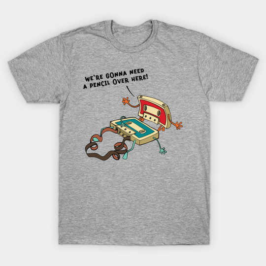Discover Vintage Cassette Tape and Pencil Joke - Cassette Tape - T-Shirt