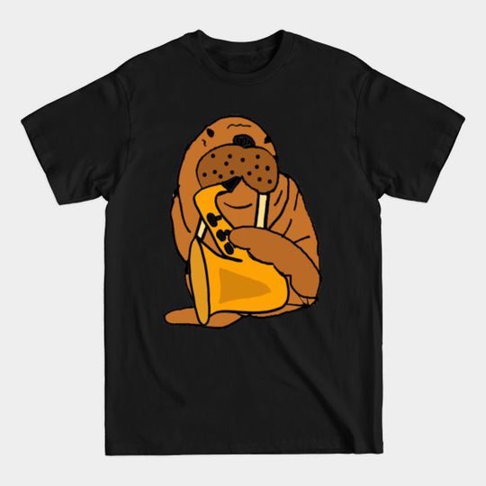 Discover Funny Walrus Playing Saxophone Cartoon - Walrus - T-Shirt