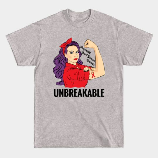 Discover Awareness Congenital Heart Disease Warrior Unbreakable - Awareness - T-Shirt