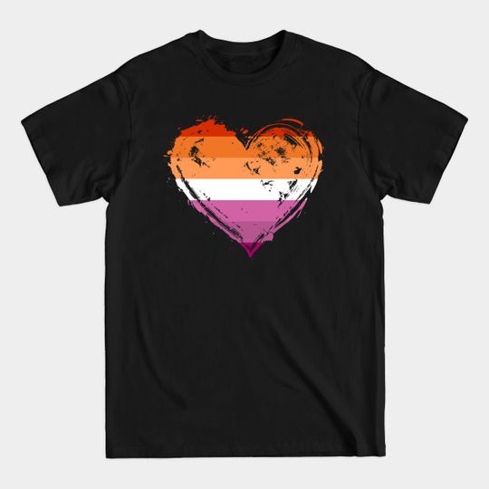 Discover Lesbian Pride Heart Flag - Lesbian Pride - T-Shirt