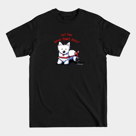 Discover KiniArt Westie On Wheels - Dog Wheels - T-Shirt