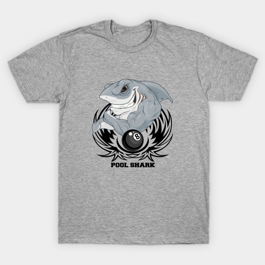 Discover Pool Shark Billiards Great White Cartoon 8 Ball Graphic - Pool Shark - T-Shirt