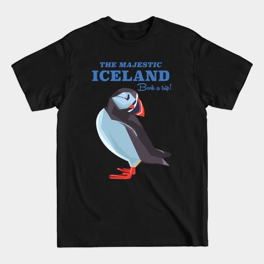 Discover Iceland Puffin vintage travel poster - Iceland Puffin - T-Shirt