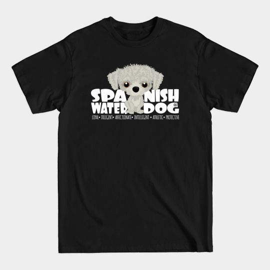 Discover Spanish Water Dog (White) - DGBigHead - Spanish Water Dog - T-Shirt