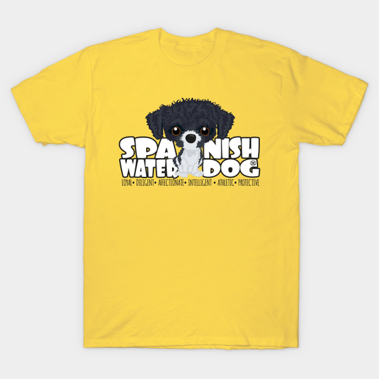 Discover Spanish Water Dog (Black&White) - DGBigHead - Spanish Water Dog - T-Shirt