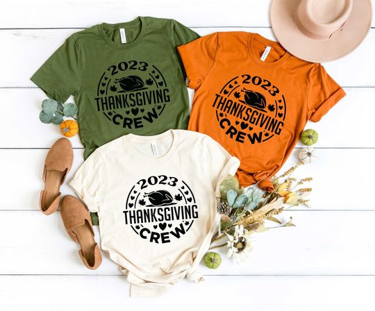 Discover Thanksgiving Crew 2023 Shirt, Thanksfriend Crew, Turkey Day Crew, Dinner Crew Shirt