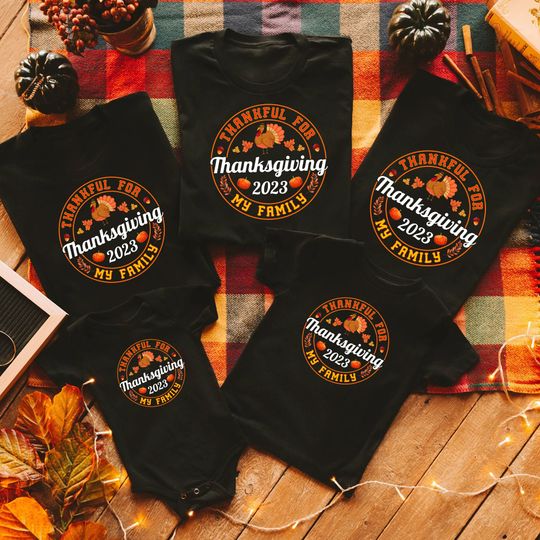 Discover Thankful for Family Thanksgiving Shirt