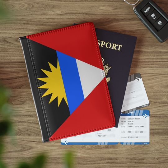 Discover Antigua Flag Passport Cover