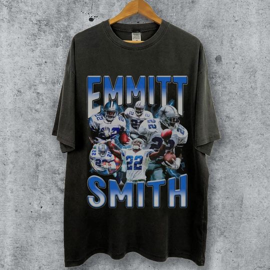 Discover Vintage 90s Graphic Style Emmitt Smith T-Shirt, Emmitt Smith shirt, Sport Tee