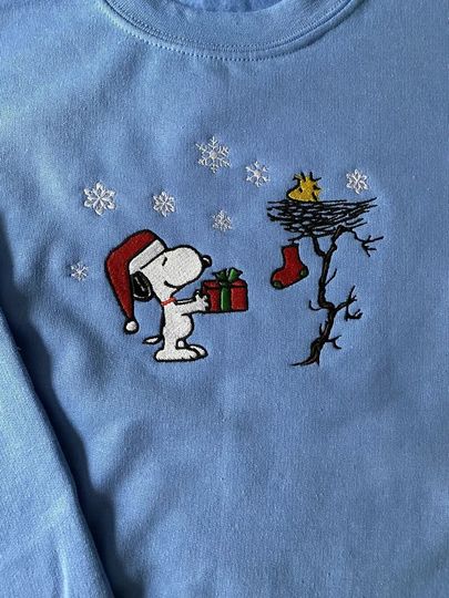 Discover Snoopy Christmas Gratitude Embroidered Sweatshirt