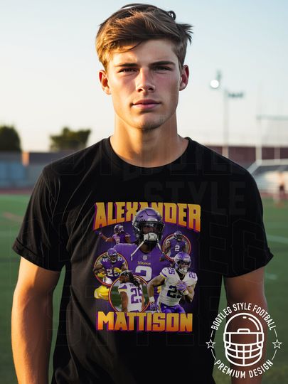 Discover Alexander Mattison Football Shirt Vintage 90s Bootleg Style Classic Graphic Tee