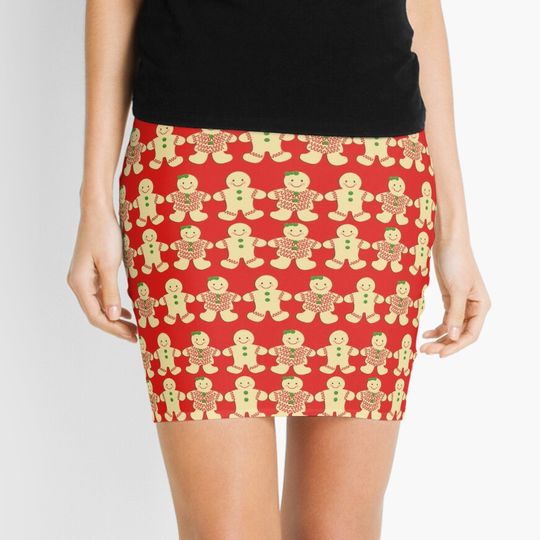Discover Gingerbread Cookies Christmas Mini Skirt