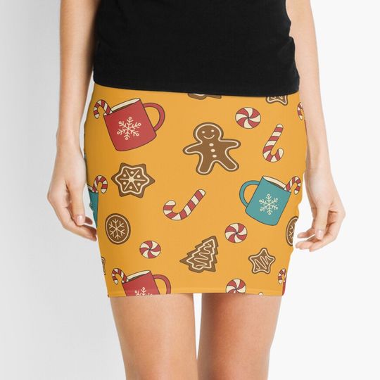 Discover Gingerbread Cookies Christmas Mini Skirt