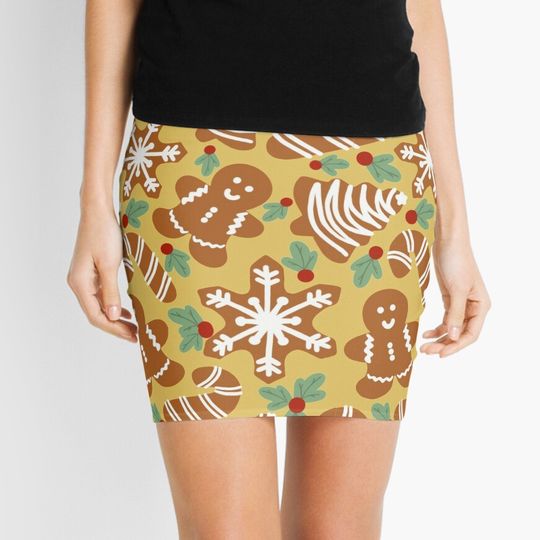 Discover Gingerbread Cookies Christmas Mini Skirt