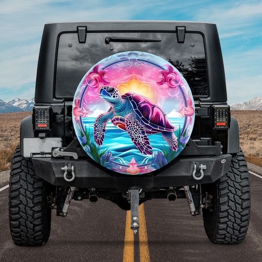 Discover Colorful Mandala Sea Turtle Spare Tire Cover