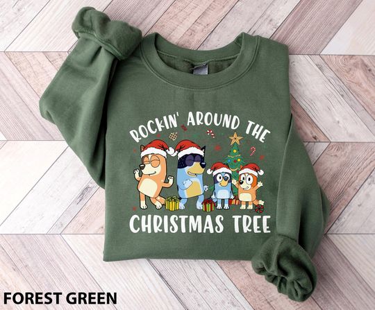 Discover BlueyDad and Bingo Family Merry Christmas 2023 Sweatshirt