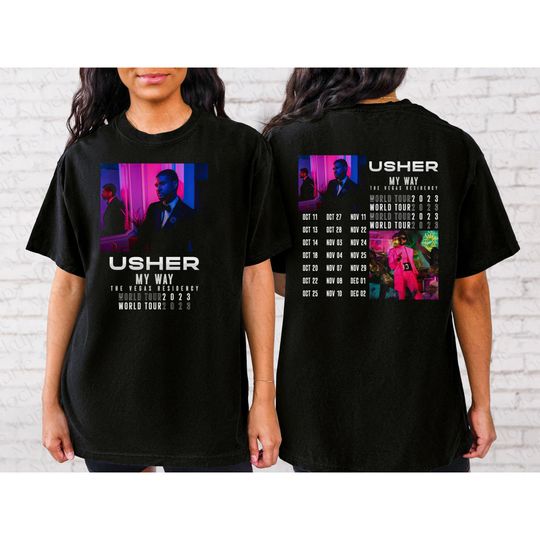 Discover Usher My Way Shirt, The Vegas Residency Tour 2023 T-Shirt