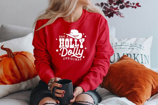 Discover Christmas Polly Dolly Sweatshirt, Christmas Sweatshirt, Holiday Sweatshirt