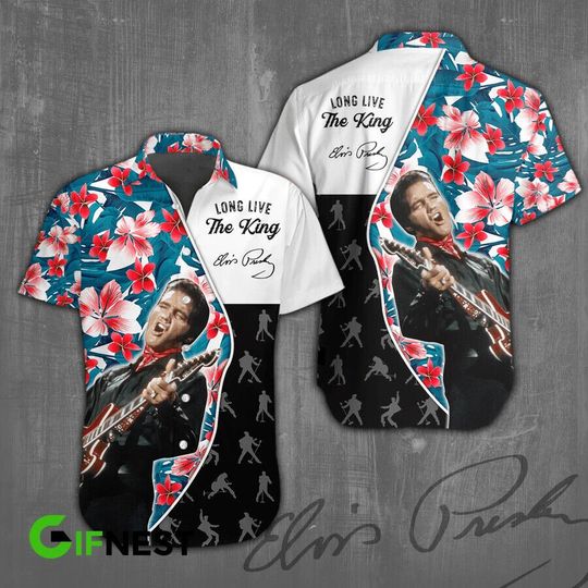 Discover Long Live The King Elvis Presley Hawaiian Shirt, Christmas Gift