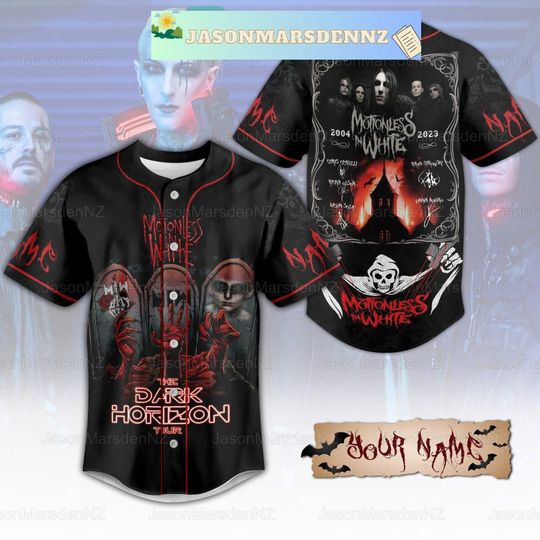 Discover Personalized Motionless In White The Dark Horizon Tour 2023 Jersey Shirt