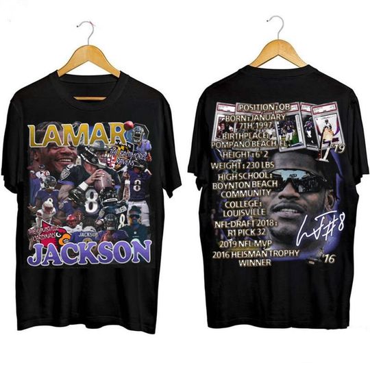 Discover Lamar Jackson Vintage 90s Graphic Style T-Shirt, Vintage Sport Tee