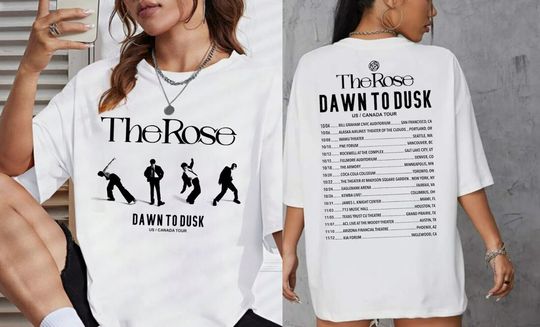 Discover The Rose 'Dual' Tour 2023 T-Shirt, Dawn To Dusk Tour Shirt, Kpop Indie Rock Tee
