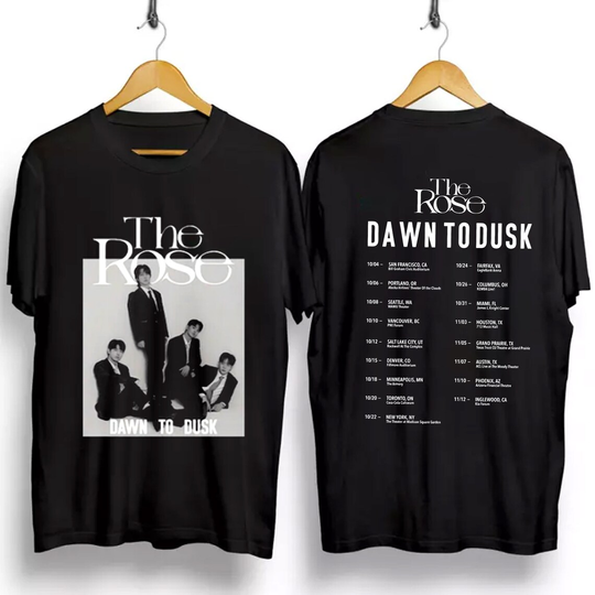 Discover The Rose Kpop T Shirt, The Rose 2023 ‘Dawn To Dusk’ US and Canada Tour Shirt