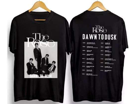 Discover The Rose Kpop T Shirt, The Rose 2023 ‘Dawn To Dusk’ US and Canada Tour Shirt