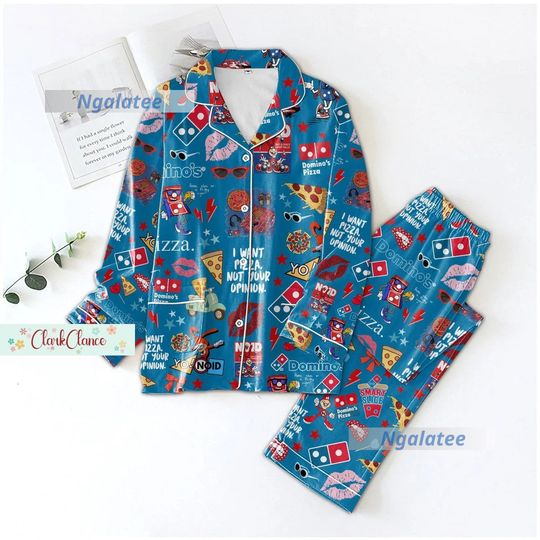 Discover Domino Pizza Pajamas Set, Domino Pajamas, Pizza Thick Pajamas