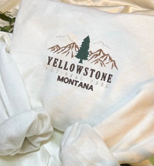 Discover Yellow stone Montana Embroidered Sweatshirt