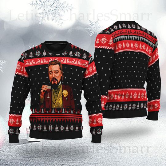 Discover Laughing Leo DiCaprio Meme Ugly Christmas Sweater