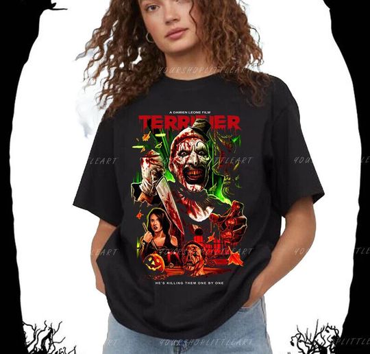 Discover Hell On Shirts Terrifiers 2 shirt, Scary Clown Tshirt,Halloween T-Shirt S-5XL