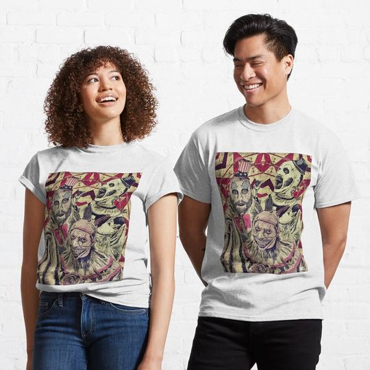 Discover The Clowns Classic T-Shirt, Terrifier Horror Film 2023 Classic T-Shirt