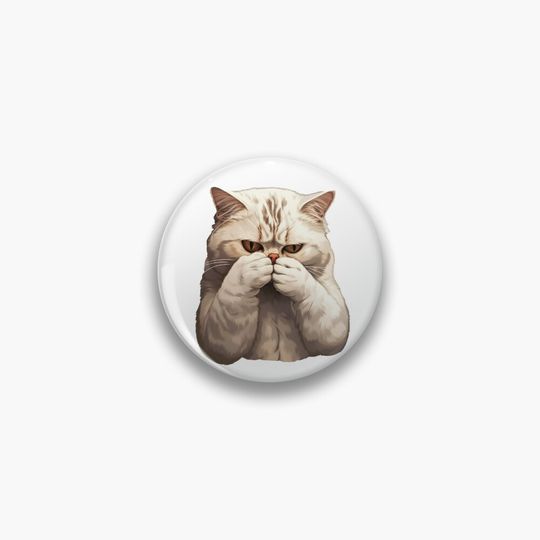 Discover Funny Meme Fat Cat Pin