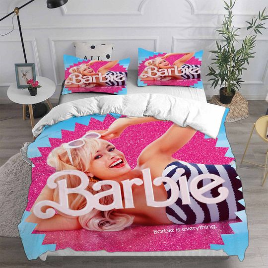 Discover Barbie Bedding Pink Reversible Cover; Pillow Duvet cover Bed set