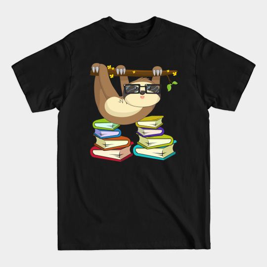 Discover Chibi Climbing Anime Sloth Book Lover - Book Lover - T-Shirt