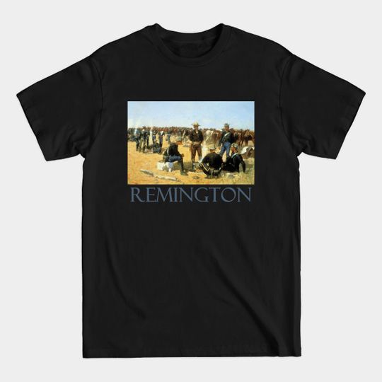 Discover A Cavalryman's Breakfast on the Plains (1892) by Frederic Remington - Cavalry - T-Shirt