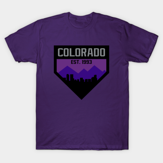Discover Colorado Skyline Home Plate - Colorado - T-Shirt