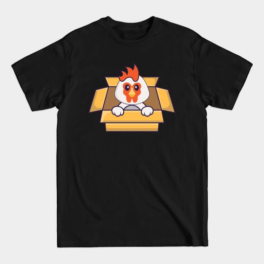 Discover Cute chicken Playing In Box. - Box - T-Shirt