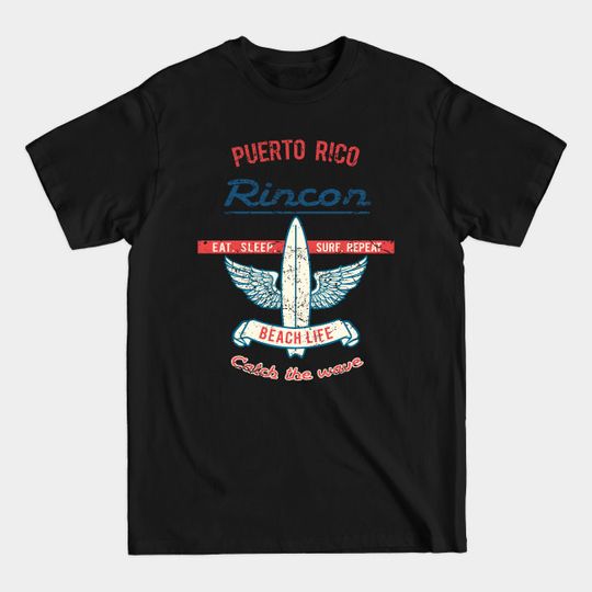 Discover Puerto Rico Rincon surfboard - Puerto Rico Rincon Beach Surfboard - T-Shirt