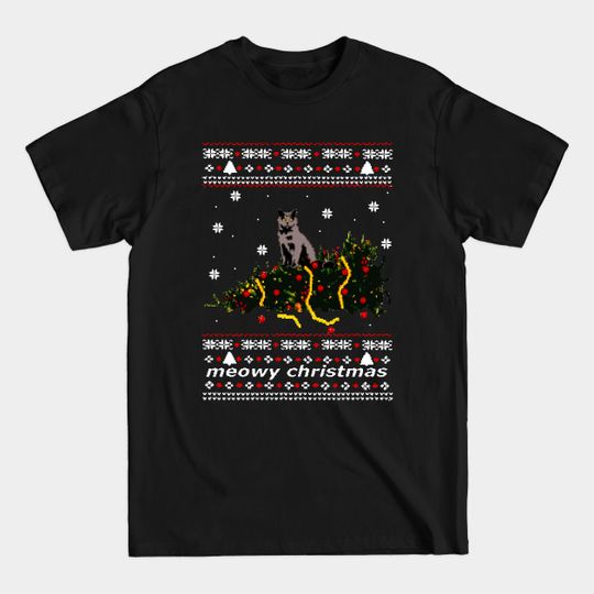 Discover ugly sweater - christmas tree knocked down by a cat - Christmas Sweater - T-Shirt