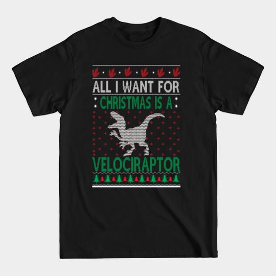 Discover Merry Christmas Velociraptor Dinosaur Kids - Dinosaur Christmas Sweater - T-Shirt