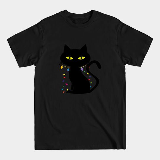 Discover Black Cat Christmas light - Black Cat Christmas Light Funny - T-Shirt