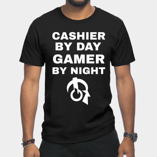 Discover Cashier by Day, Gamer by Night - Essential Worker Design - T-Shirt