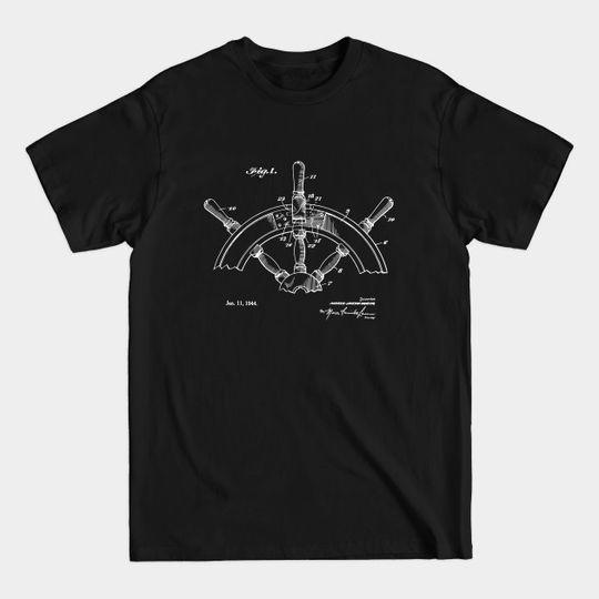 Discover Ship Steering Wheel 1944 Patent Print - Ship - T-Shirt