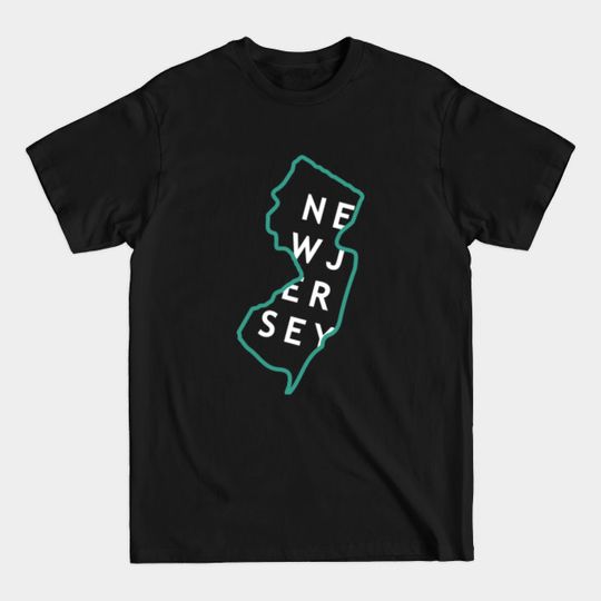 Discover New Jersey State Outline - New Jersey - T-Shirt