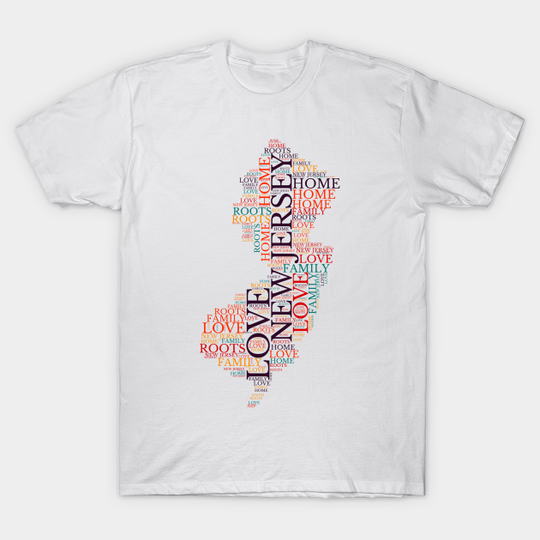 Discover New Jersey Home, Love, Roots and Family Map - New Jersey - T-Shirt